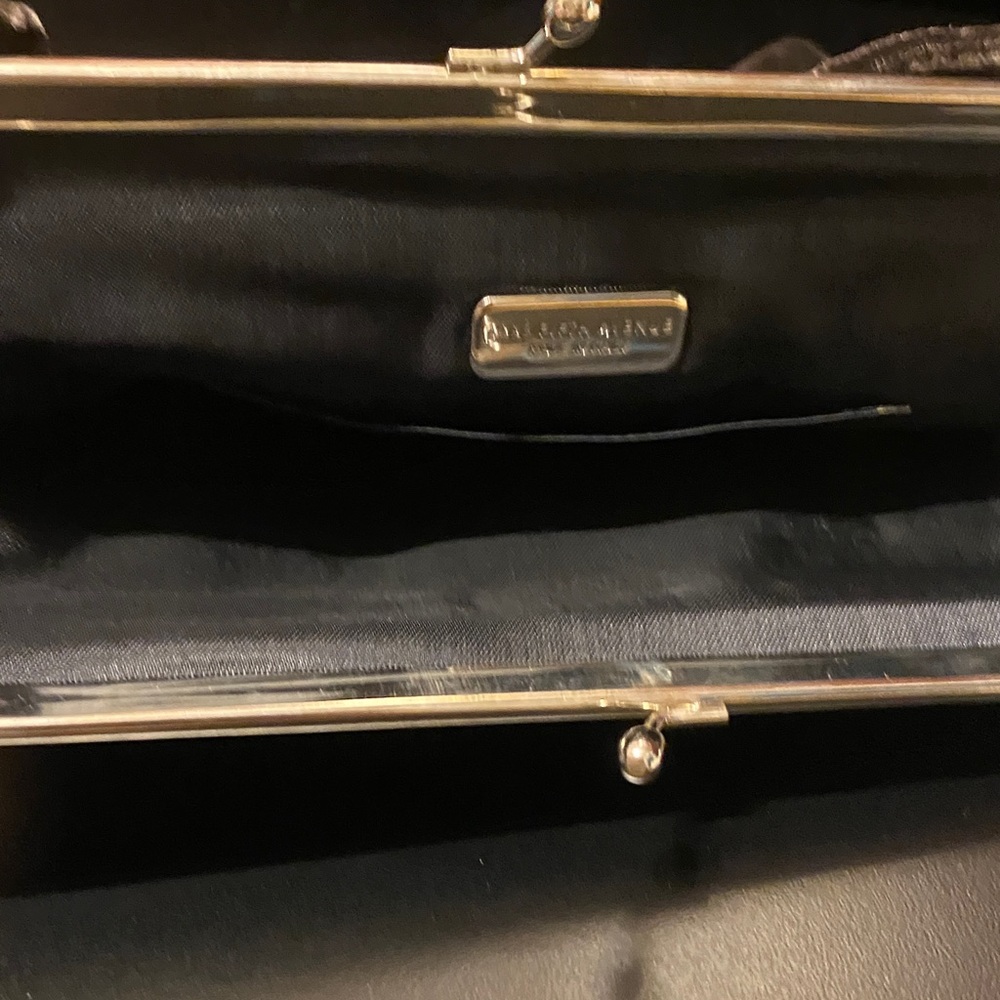 Elegant Vintage Black Velvet Fringe Saks Fifth Avenue  Vintage Evening Bag - Picture 14 of 15